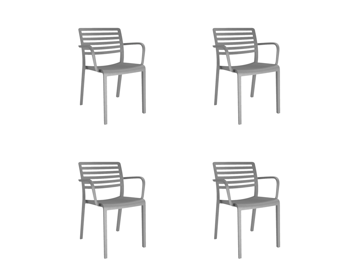 Sillón Resol Lama - 4 piezas para interior y exterior - Gris plateado
