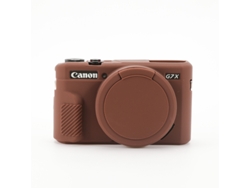 Funda protectora de silicona para cámaras Canon, funda de goma G7x2 Yunzii (marrón)