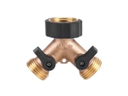 Conector De Manguera De Latón De 2 Vías En Forma De Y, Adaptador De Grifo Para Riego De Jardín, Estándar Americano De 3/4".
