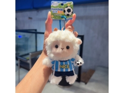 Llavero Oveja Peluche Rayas Azul Blanco Argentina Copa Mundial 2026, Accesorio Hincha, Colgante Suave Regalo Fan Fútbol Calidad Premium