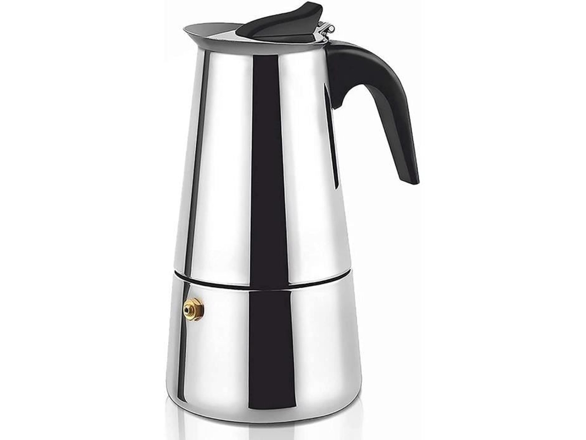 Cafetera italiana de acero inoxidable, cafetera Espresso clásica Moka, recipiente para hacer café de acero 325