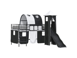 Maison Exclusive - Estructura De Litera Para Niños Negro 99,5 X 200 Cm Metal