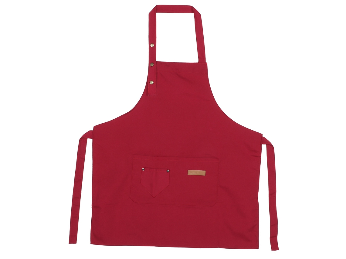 HYMNORA Delantal de Algodón Cómodo para Camarero o Camarera, Delantal de Cocina con Bolsillos