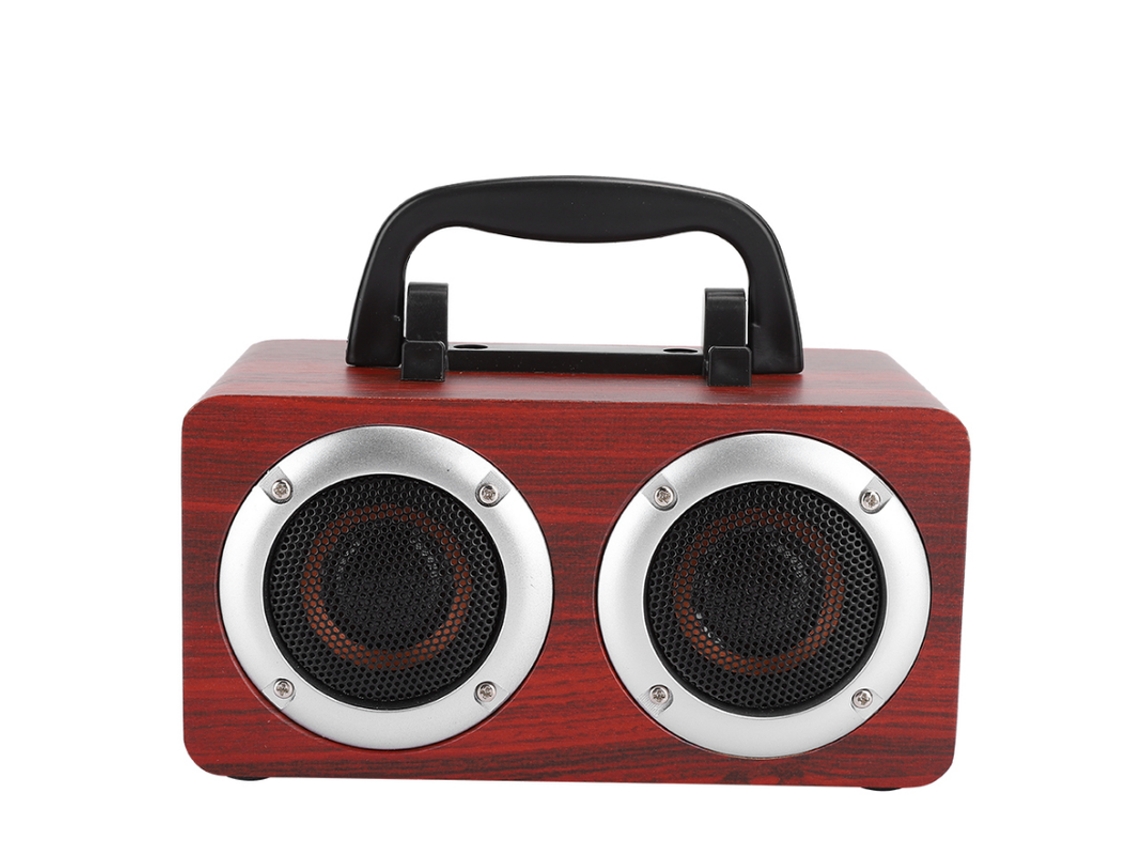 Altavoz Portátil de Madera Bluetooth 4.2 CHRONUS FT-4002 Rojo
