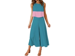 Conjunto de verano de dos piezas para mujer Roylamp 2026: top básico de cuello redondo y pantalones cortos de pierna ancha.