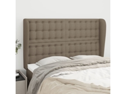 Cabecero Con Orejas De Tela Gris Taupe 147x23x118/128 Cm