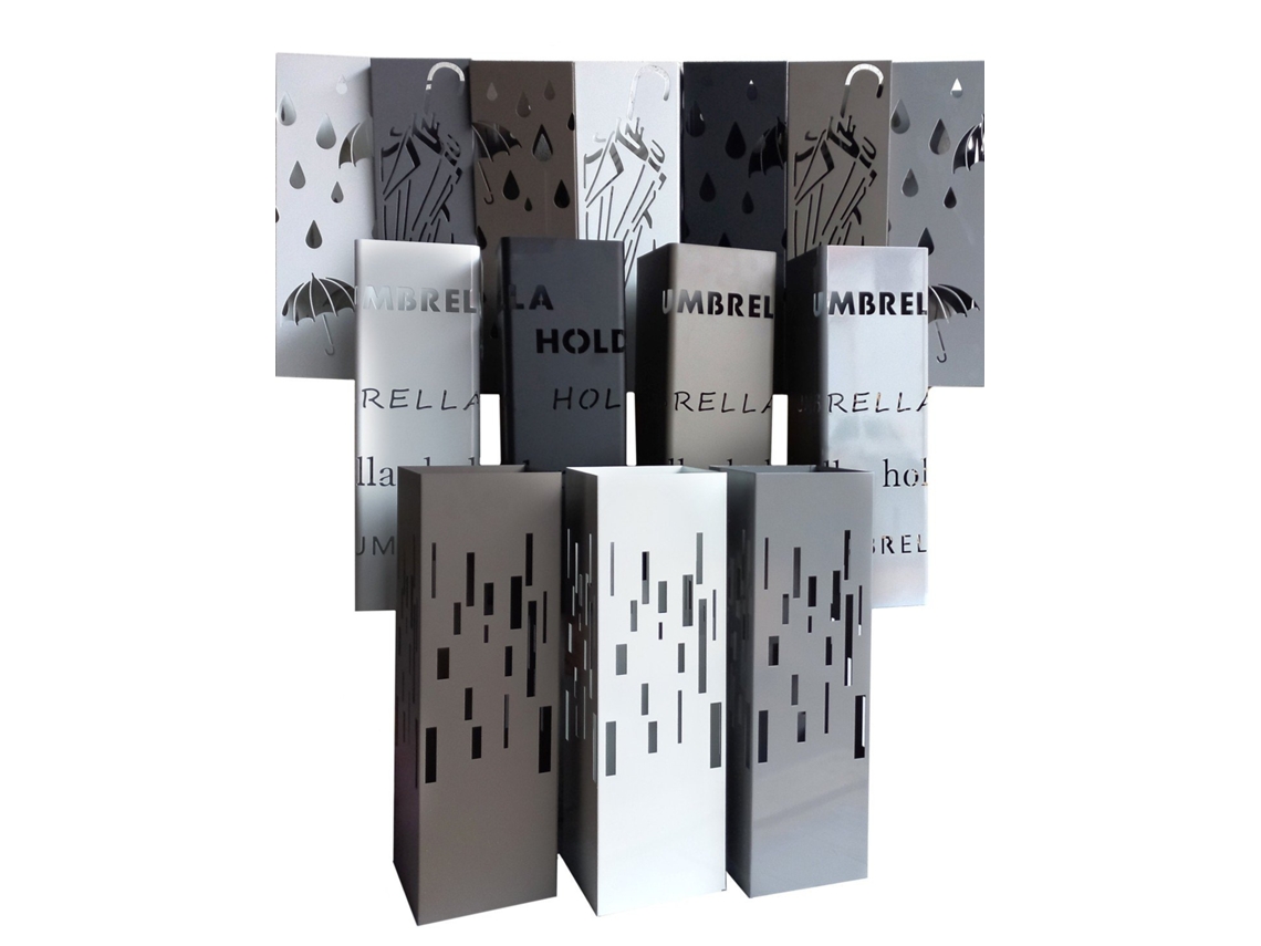 Paragüero De Metal Con Bandeja Extraíble | Porta Paraguas Moderno Gris Diseño Paragüas