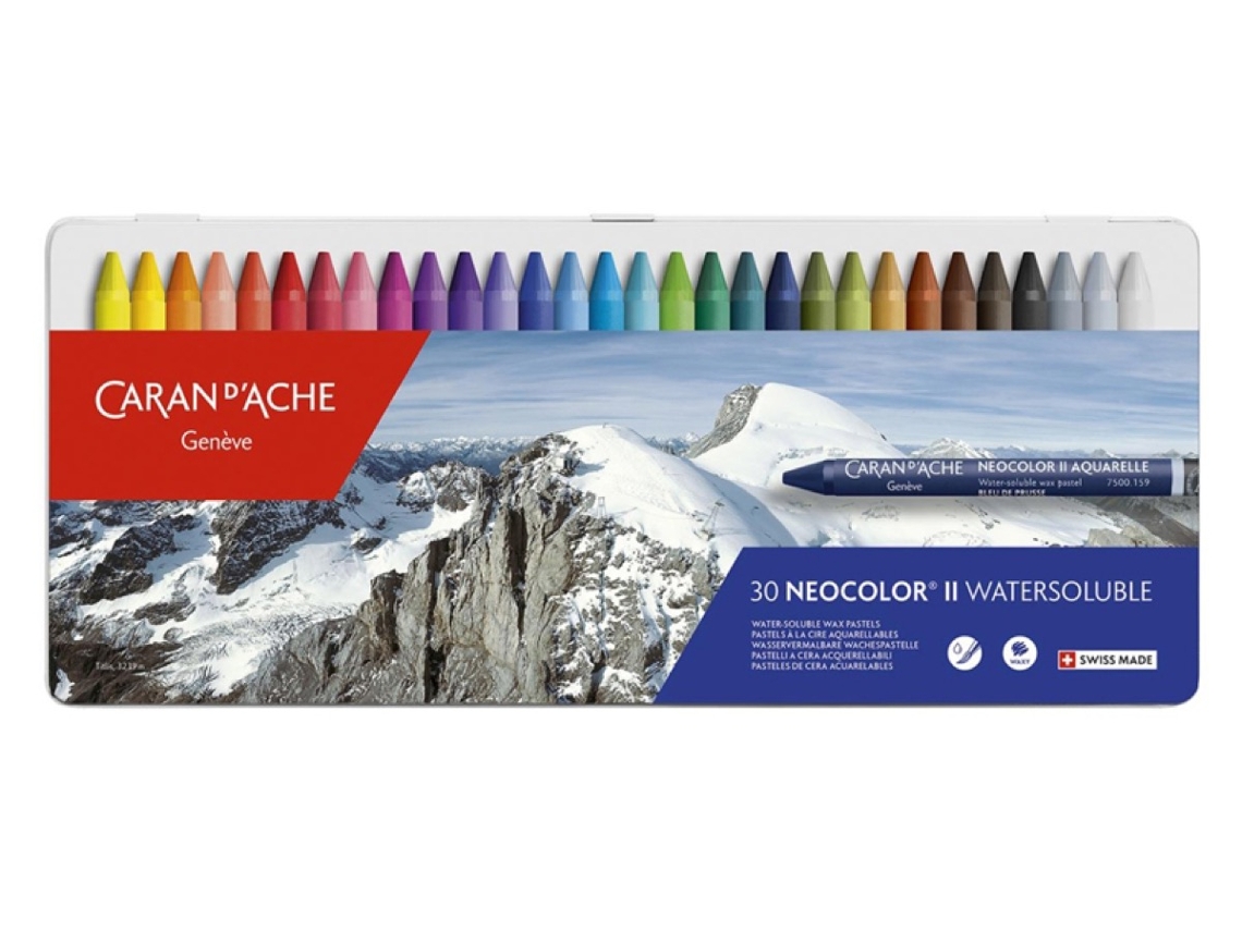 Lápis de Cera CARAN D'ACHE Neocolor Ii Caja Metálica con 30 Núcleos