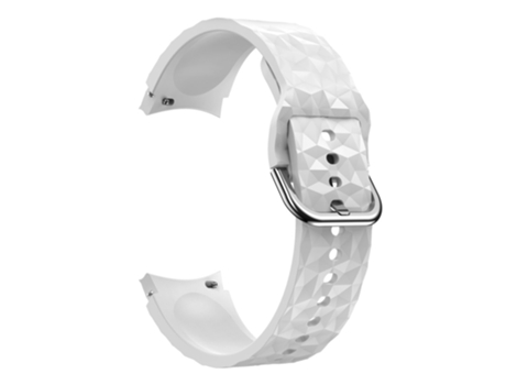 Correa de Silicona patrón de rombos para Samsung Galaxy Watch 4 40mm/44mm/Watch 4 Classic 42mm/46mm/Watch 5 40mm/44mm - blanco