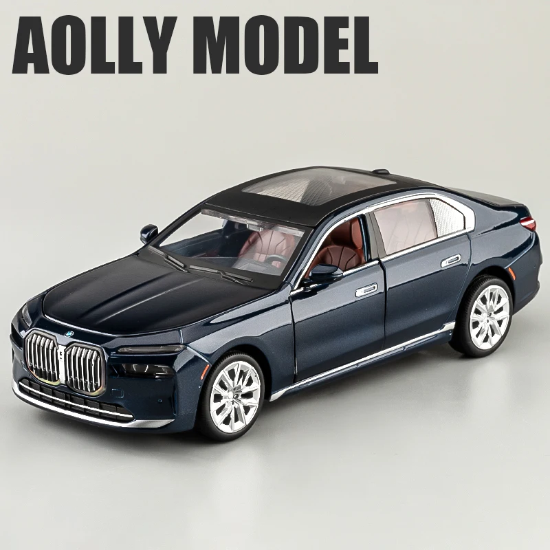 (azul) Coche De Juguete A Escala 1:24 De Aleación, Modelo De Metal Fundido A Presión Con Efectos De Sonido Y Luz.