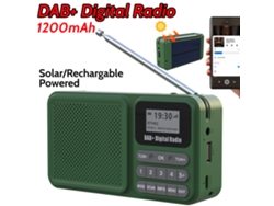 Radio digital DAB portátil compatible con Bluetooth, compatible con disco U, tarjeta TF, MP3, FM, con pantalla LCD y altavoz inalámbrico. Viewleaf