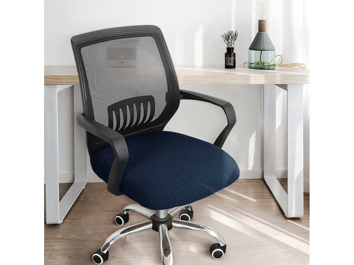 Fundas Elásticas Para Sillas Protectores De Cojines De Asiento Para Sillas De Oficina (azul Oscuro) Chrui