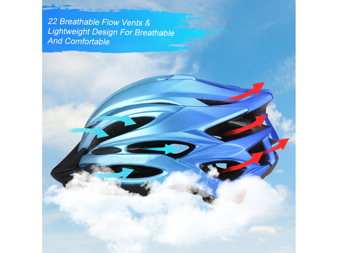 Casco De Bicicleta Respirable Con Luz Trasera Y Visera Solar Ligero Para Mujeres Y Hombres Montaña Y Carretera
