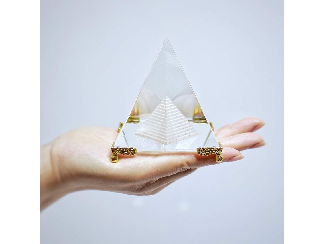 Pirámide De Cristal K9 Para Feng Shui, Meditación Y Decoración Con Base Dorada Para El Hogar Y La Oficina (2025)