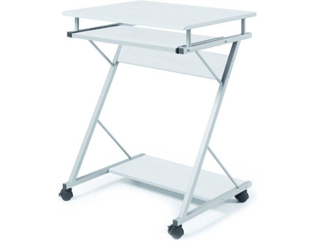 Mesa De Ordenador para pc office modelo volta acabado en gris y blanco medidas 60 cm ancho x 48 fondo soporte jshome 75