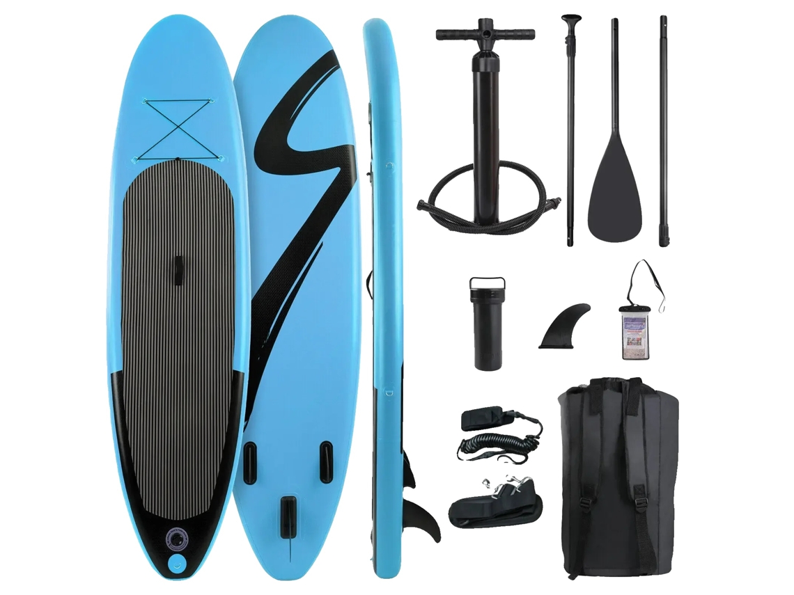 Tabla de paddle surf inflable, superficie antideslizante, accesorios completos, 25 x 76 x 15 cm, una sola capa, azul, OEM
