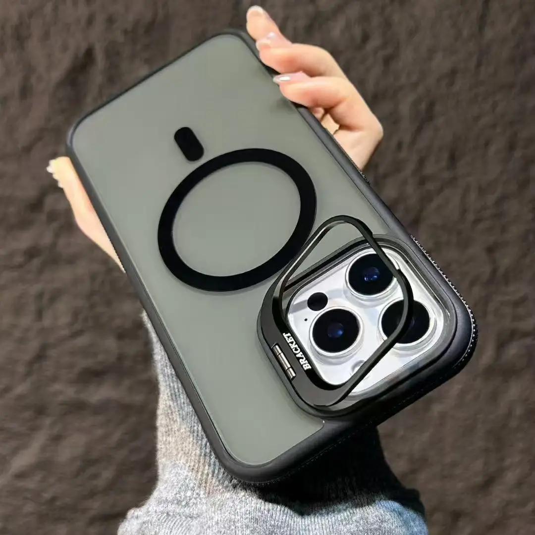 (iphone 16 Pro, Negro) Funda Magnética A Prueba De Golpes Para Iphone Con Soporte Y Cubierta Trasera Protectora.