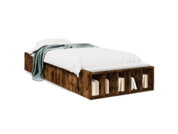 Maison Exclusive - Estructura De Cama Madera De Ingeniería Roble Ahumado 90x200 Cm