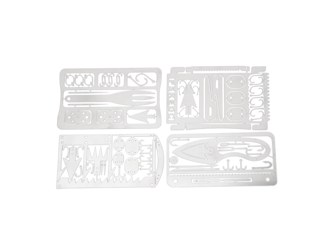 Cartão De Pesca Sobrevivência Inox 4pcs