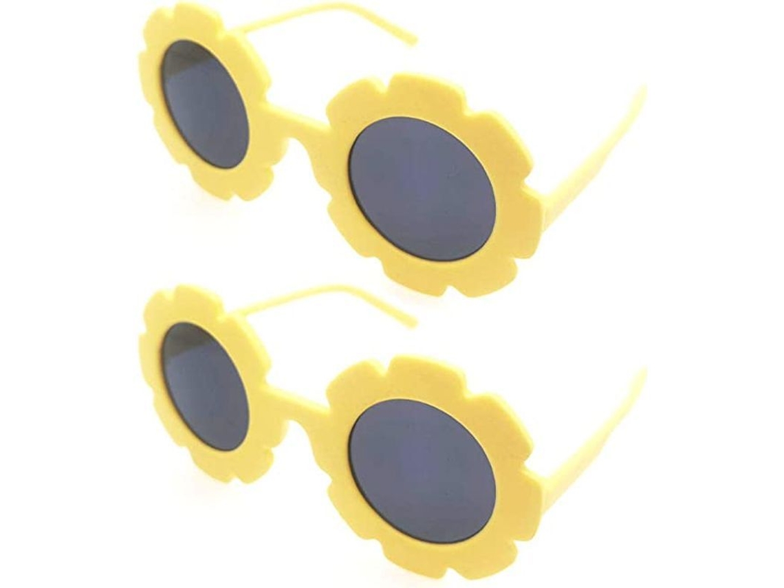 2 Pares De Gafas De Sol Redondas Con Estampado Floral Para Niños, Protección Uv 400, Regalo Ideal Para Niñas Y Niños.