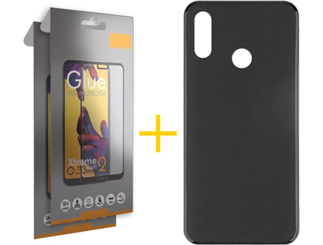 Kit Funda + 2 Protectores de Pantalla Huawei Y6 2019 SKYHE Liso Negro
