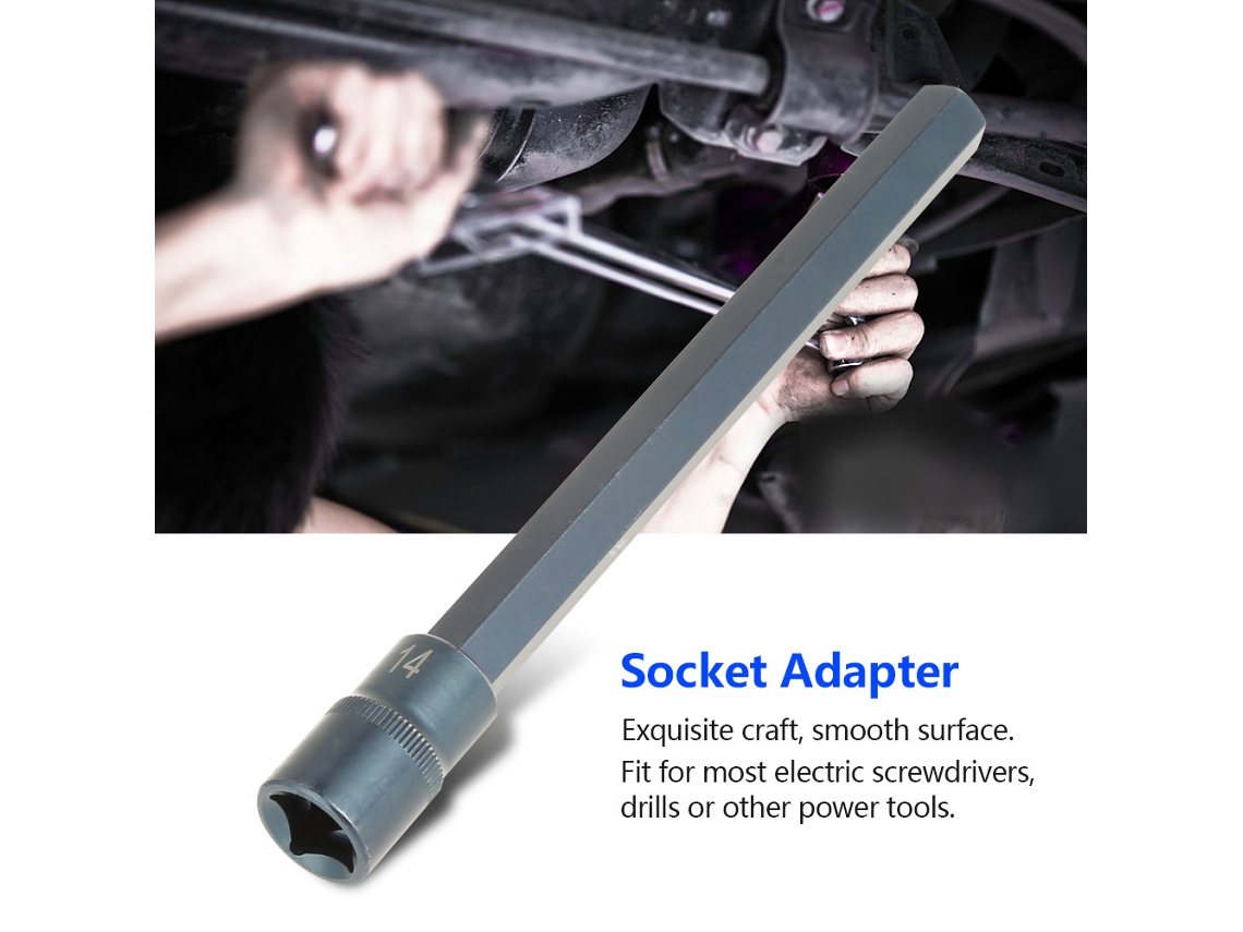 Adaptador De Enchufe Hexagonal Para Destornillador Eléctrico, Herramienta De Accionamiento 1/2" 200mm (h14)