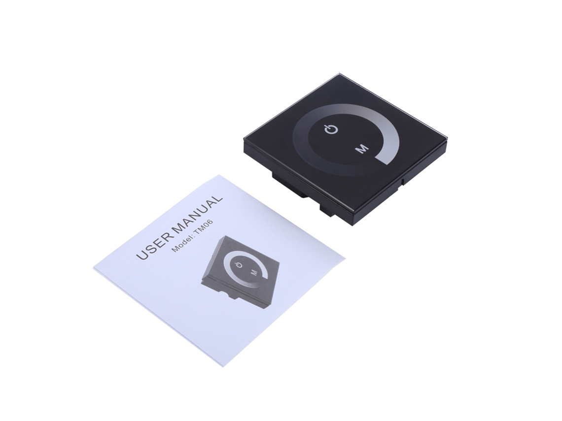 2026-interruptor De Pared Con Panel Táctil Dimmer Para Tira Led Controlador De 1 Canal Luz Dc 12v-24v Negro