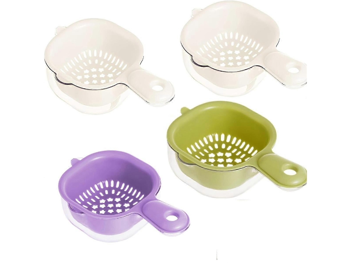 Cesta de drenaje de doble capa con asa, 2 en 1, multifuncional, para frutas y verduras.