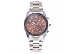 Reloj De Pulsera Para Hombre De Aleación Con Dial Redondo Analógico De Cuarzo Casual (marrón)