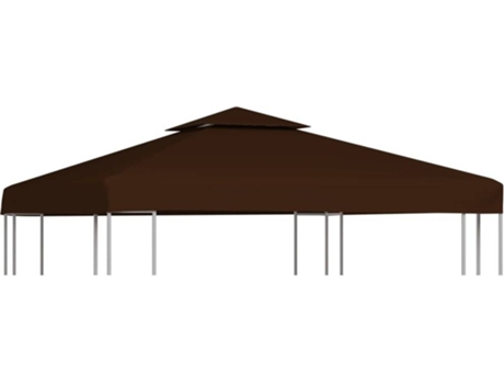 vidaXL Toldo de cenador 2 niveles marrón 310 g/m² 3x3 m