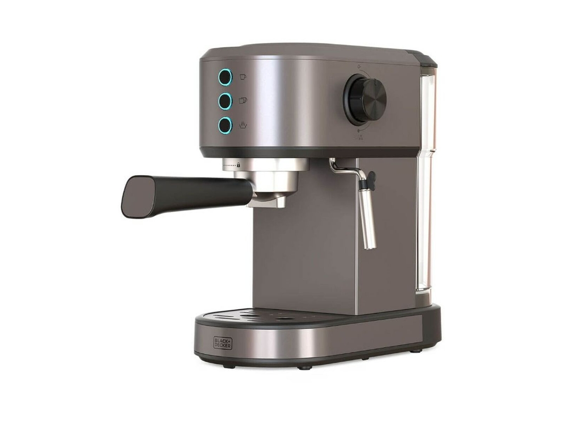Cafetera Express de Brazo BLACK+DECKERR BXCO1350E (Plateado - 1350 W)
