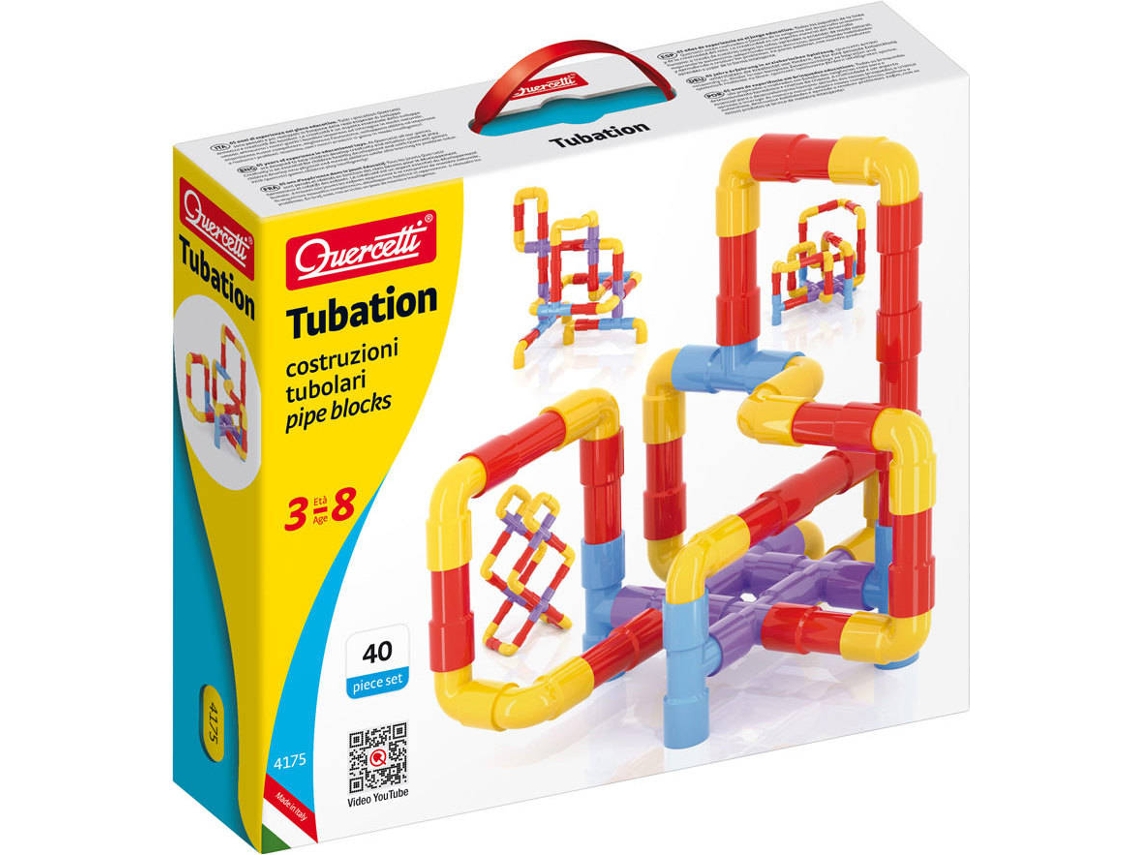 Juego Educativo QUERCETTI Building Juego de Tubos 40 pz (Edad Mínima: 3 Años - 34 x 29 x 7 cm)