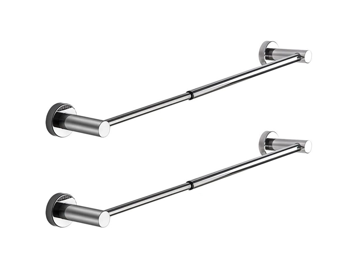 Juego de 2 toalleros de cromo pulido, de 15,2 a 27,8 pulgadas, para baño, ajustables y retráctiles.
