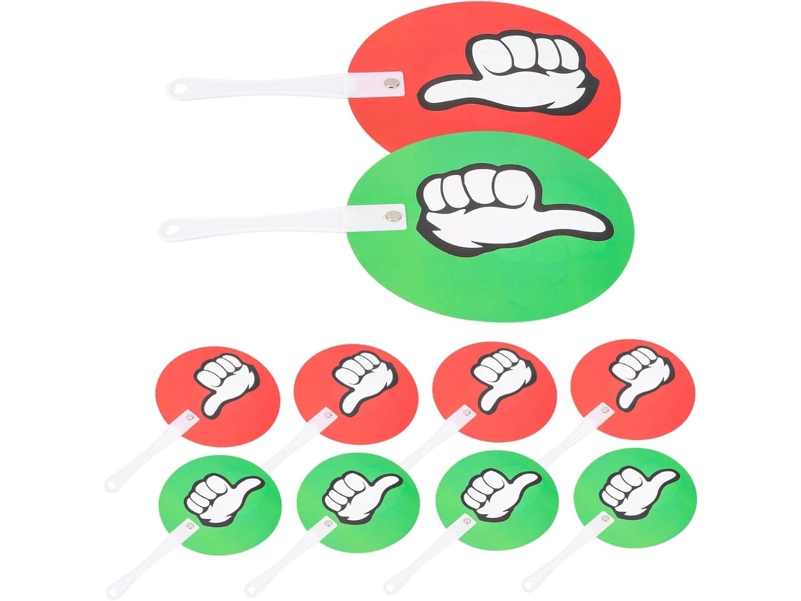 Juego de 10 paletas de votación portátiles para uso en el aula - Paletas duraderas de accionamiento manual