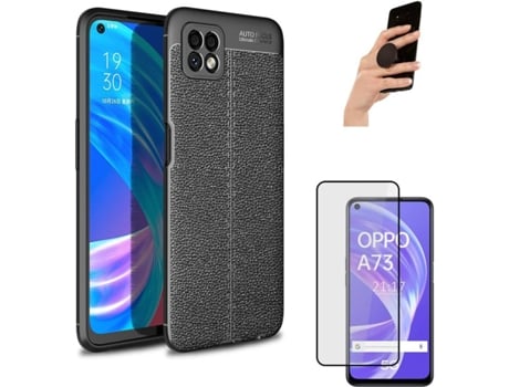 Funda, Protector y Popsocket Oppo A73 5G PHONESHIELD Full Cover Negro