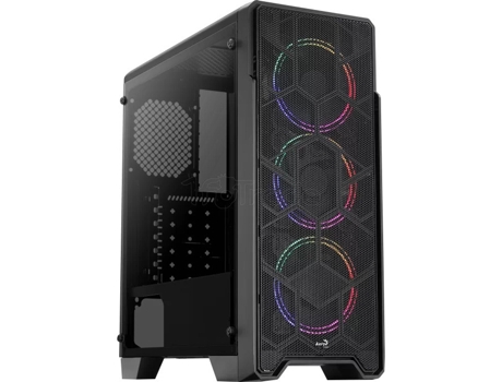 carcasa atx torre mediana con panel de cristal AEROCOOL Ore-G Saturn V1 RGB