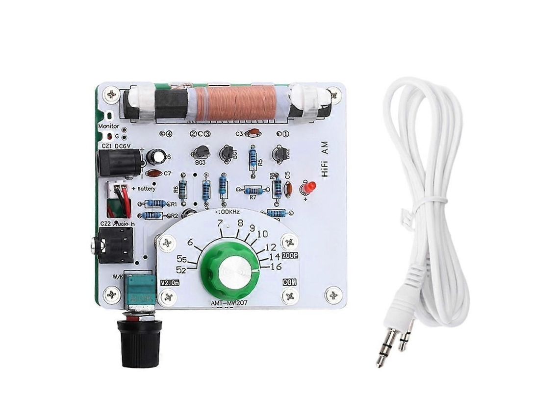 Kit transmisor de radio MW AM 525 1605 kHz, placa de circuito impreso de 6 V para aficionados a la radio, placa base GOKOCO