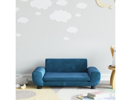 MAISON EXCLUSIVE - Sofá para niños de terciopelo azul 70x45x33 cm