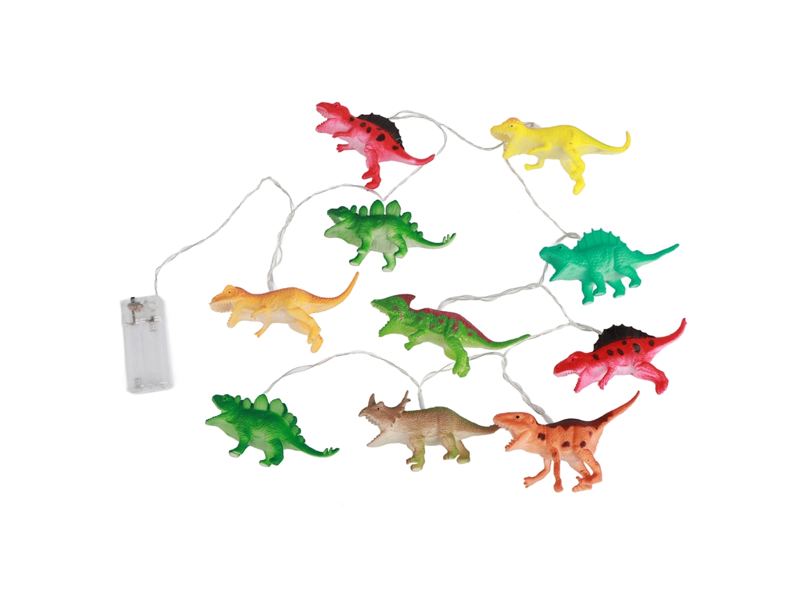 Rebe-luz De Fairy Led 2m 10 Bombillas Luces De Cadena Dinosaurio Decoración De Habitación Infantil Fiesta Noche