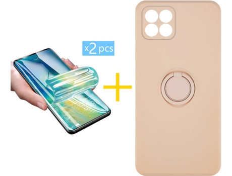 Carcasa + 2 Protectores de Pantalla para Huawei P40 Lite SKYHE Rosa Pastel