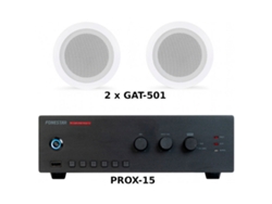 Fonestar Pack Ahorro 50 - Amplificador Prox-15 + Pareja Altavoces De Techo Gat-501