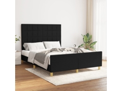 Cama Sin Colchón Tela Negro 140x190 Cm