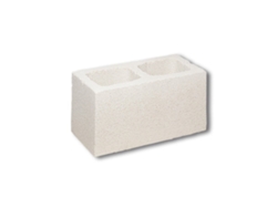 Bloque de hormigón liso hidrófugo, blanco / 4 caras lisas / Palet de 75 unidades