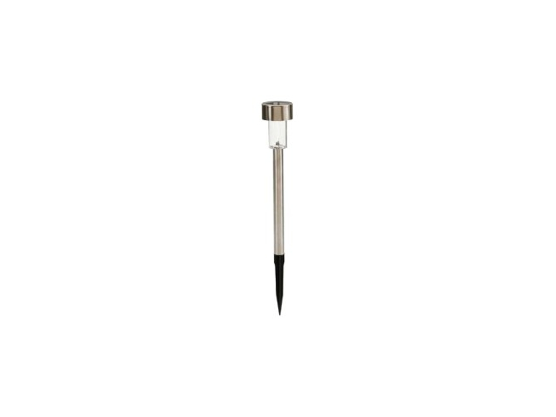 Lámpara Solar De Jardín Acero Inox 1 Led 5x23cm 28615 Ibergarden