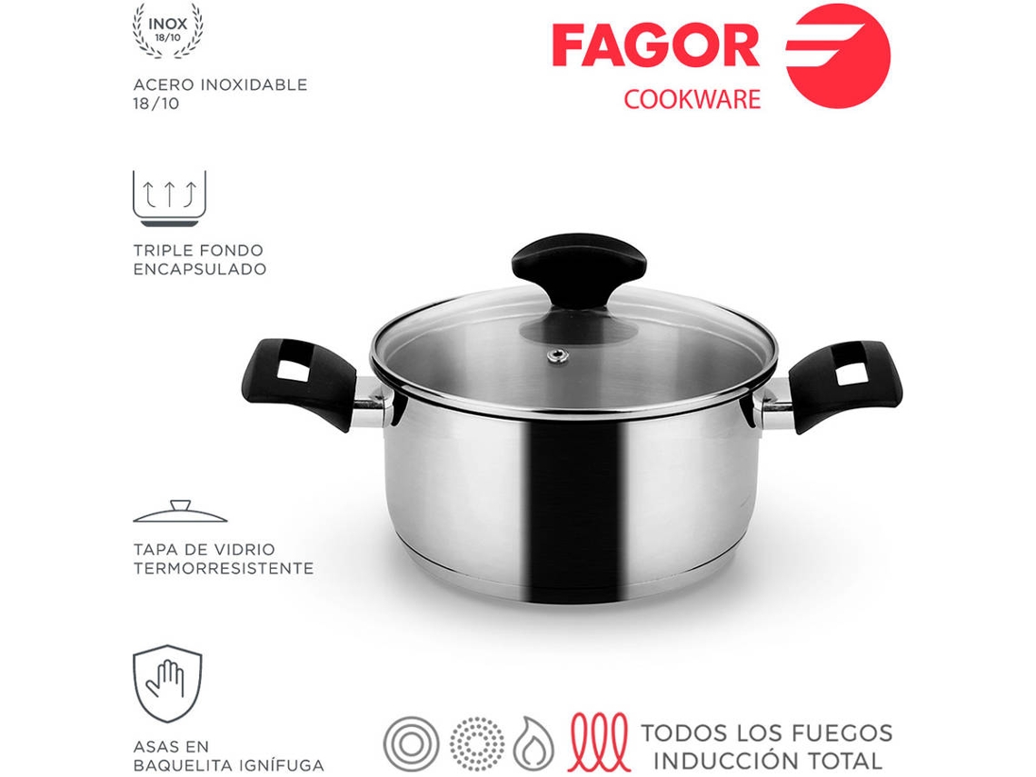 Casserola Alaia - Tapa Ø24Cm Acero Inoxidable 18/10 FAGOR