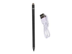 Caneta Estilo Capacitiva Com Ponta Fina Liga De Alumínio Para Tablet E Telefone Preta