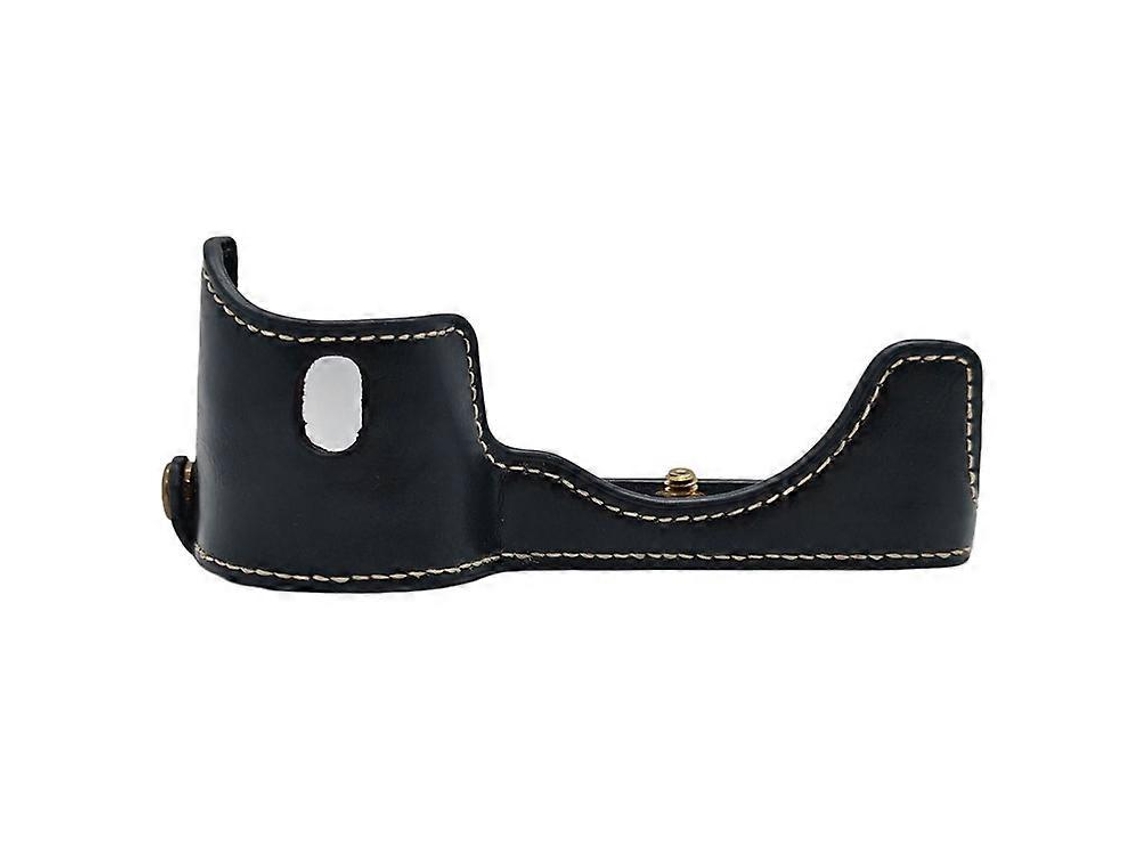Estuche de cuero sintético Facpoet de medio cuerpo para cámara Sony A7/a7r con tornillo