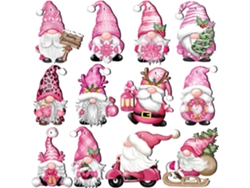 Adornos navideños de madera: figuras de gnomos y Papá Noel para las fiestas navideñas