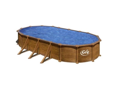 Piscina de Acero GRE Imitacion Madera (610x375x132 cm)