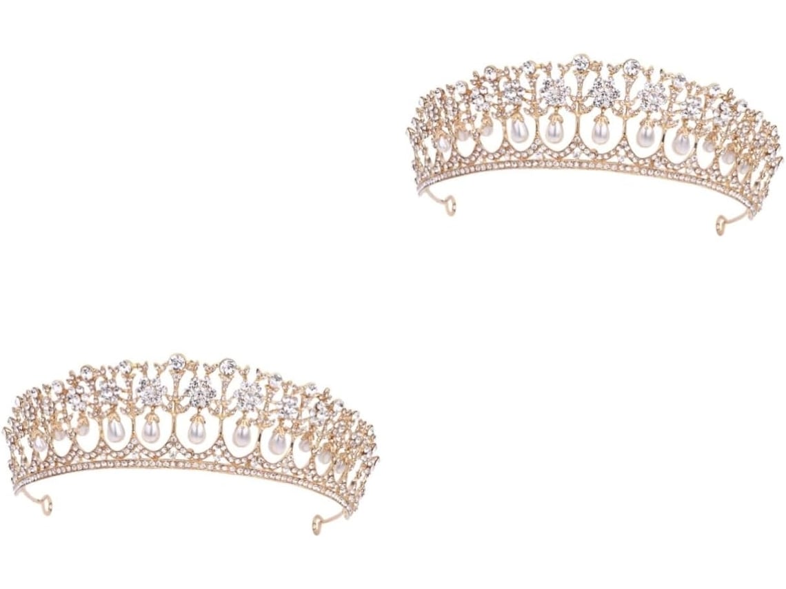 Coroa De Strass De 2 Peças, Acessório Elegante Para Casamento E Festa, Ideal Para Fotos E Eventos.